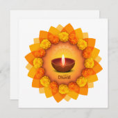 ディワリ伝統的ディヤマリゴールドフェスティバルオブライト シーズンカード (正面/裏面)