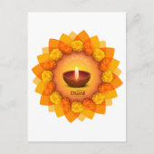 ディワリ伝統的ディヤマリゴールドフェスティバルオブライト シーズンポストカード (正面)