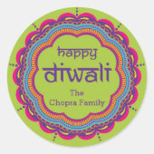 ディワリ党の好意ステッカーとマンダラ ラウンドシール (正面)