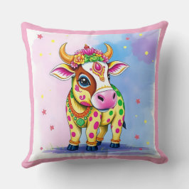ディワリ変装の聖なる牛 クッション