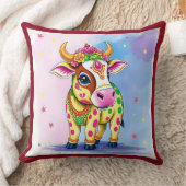 ディワリ変装の聖なる牛 クッション (ブランケット)