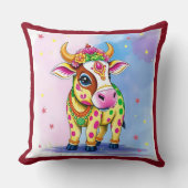 ディワリ変装の聖なる牛 クッション (正面)