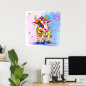 ディワリ変装の聖なる牛 ポスター (ホームオフィス)