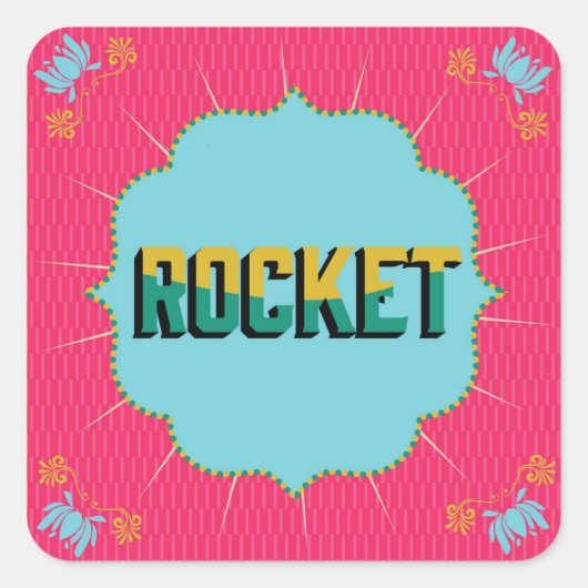 ディワリ広場のステッカー スクエアシール (正面)