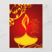 ディワリ挨拶エレガントライト感動的引用文 ポストカード (正面)