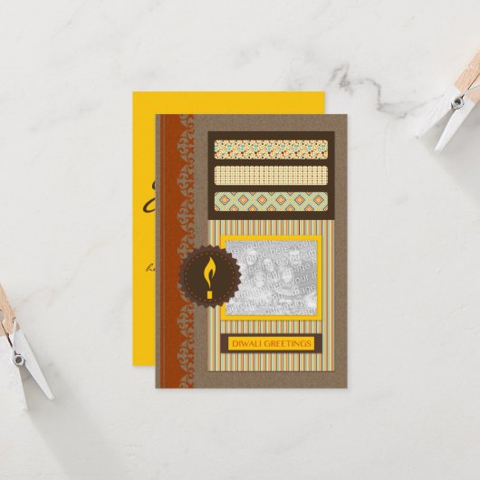 ディワリ挨拶 カード (正面/裏面インサイチュ)
