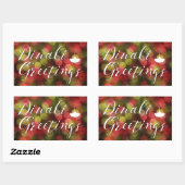 ディワリ挨拶《写真》ぼけ味灯 長方形シール (シート)