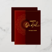 ディワリ挨拶 箔シーズンポストカード (正面/裏面)