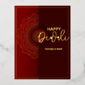 ディワリ挨拶 箔シーズンポストカード (正面)