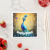 🦚ディワリ疑問に思：エンチャント孔雀はがき スタンダードカクテルナプキン (インサイチュ)