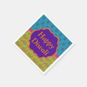 ディワリ紙ナプキンカラフルインディアン柄 スタンダードカクテルナプキン (角)