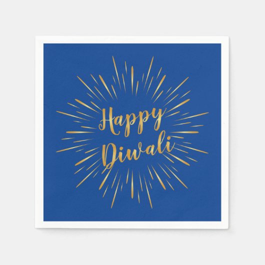 ディワリ紙ナプキン金ゴールド書道カスタム- Colo スタンダードカクテルナプキン (正面)