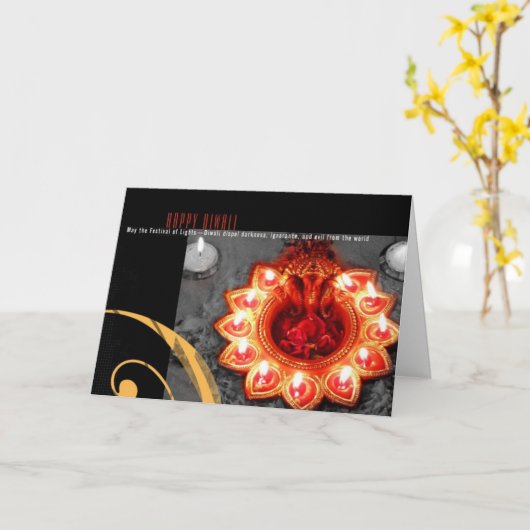 ディワリ1 カード (黄色い花)