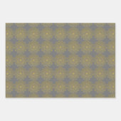 ディワリ、インディアンモチーフのギフトラッピング3枚セット。 ラッピングペーパーシート (正面2)