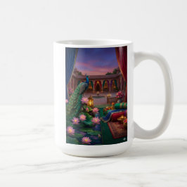 ディワリ ディーパバリ クジャク 緑 コーヒーマグ コーヒーマグカップ