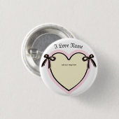 ディンカスボーズ&ハートパーソナライズされたトートバッグ 缶バッジ (正面&裏面)