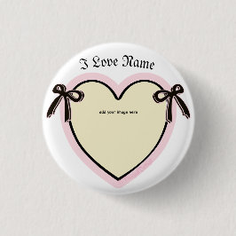 ディンカスボーズ&ハートパーソナライズされたトートバッグ 缶バッジ