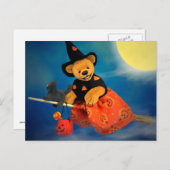 ディンキーベアーズ飛んでいるウィッチ ポストカード (正面/裏面)