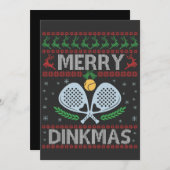 ディンクおもしろいマス醜いクリスマスセーターのピックボール 招待状 (正面/裏面)