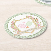 ディンクとドリンク|ピッ名門私立校風のクボール ラウンドペーパーコースター (アングル)