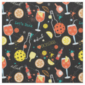 ディンクとドリンク – pickleball ファブリック (クローズアップ)