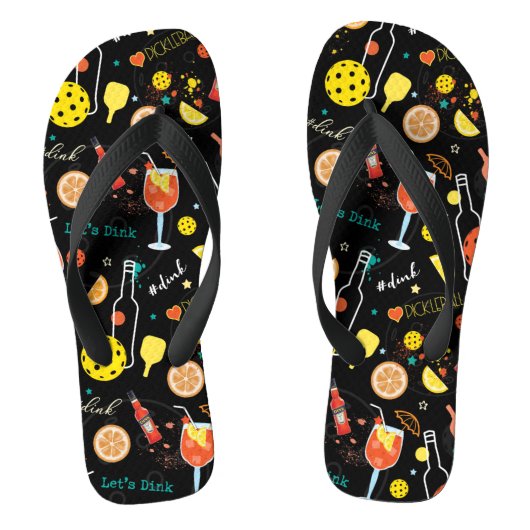 ディンクと🍾🥂飲み物 – ピクルボール  ビーチサンダル (フットベッド)