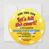 ディンクディンク ピックルボール 誕生日 招待状 (正面)