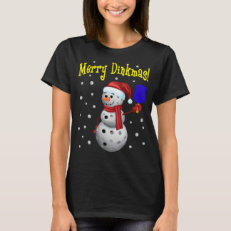 ディンクメリーマス – ピックボール雪だるま Tシャツ