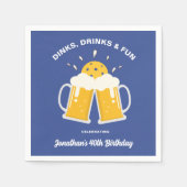 ディンク&ドリンクビールマグスピックボール誕生日パーティー スタンダードカクテルナプキン (正面)