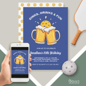 ディンク&ドリンクビールマグスピックボール誕生日パーティー 招待状