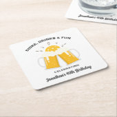 ディンク&ドリンクビールマグ応援カスタムピックボール スクエアペーパーコースター (アングル)