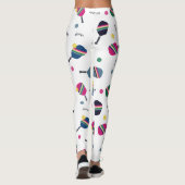 ディンク!ピックボール鮮やかおもしろいブルーグリーンイエロー レギンス (裏面)