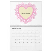 ディングスハートとレースカラフル カレンダー (2月 2026)