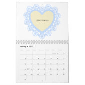 ディングスハートとレースカラフル カレンダー (1月 2027)