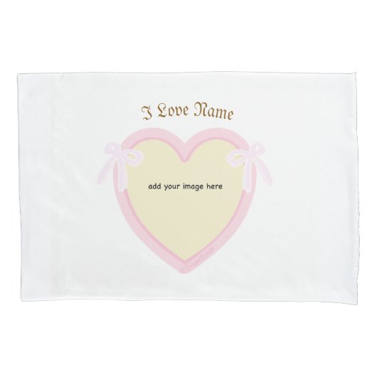 ディングスボーズ&ハート パーソナライズされた 枕カバー (正面)