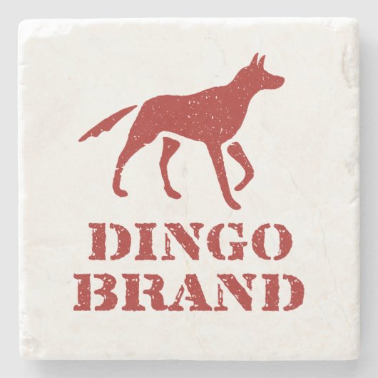 ディンゴブランドフラワーヴィンテージステンシルプリント ストーンコースター (正面)