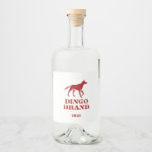 ディンゴブランドフラワーヴィンテージステンシルプリント リキュールボトルラベル (正面)