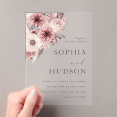 ディンボホ赤面&バラ結婚ズ アクリル招待状 (インサイチュ (ポータブル))