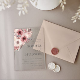 ディンボホ赤面&バラ結婚ズ アクリル招待状