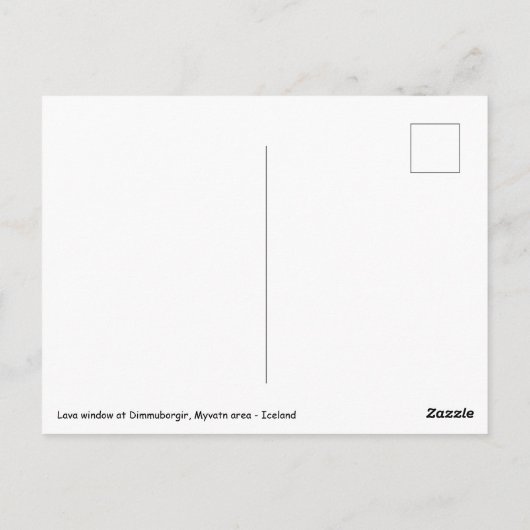 ディンムボルギルの溶岩窓、ミーヴァトン地域 - アイスランド ポストカード (裏面)