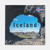 ディンムボルギルの溶岩窓、ミーヴァトン地域 - アイスランド マグネット (正面)