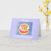 ディヴァのハッピー80th誕生日カード カード (黄色い花)