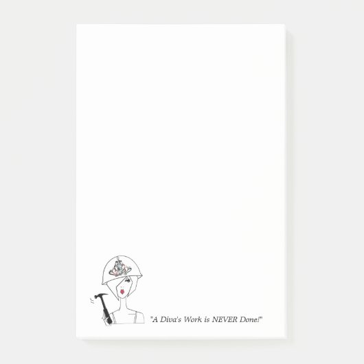 「ディヴァの仕事は絶対に終わらない!」 ポストイット (正面)