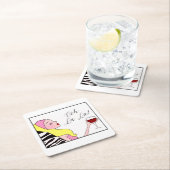 「ディヴァの時間を作れ、ご婦人たち!」 スクエアペーパーコースター (インサイチュ)