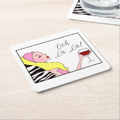 「ディヴァの時間を作れ、ご婦人たち!」 スクエアペーパーコースター (アングル)