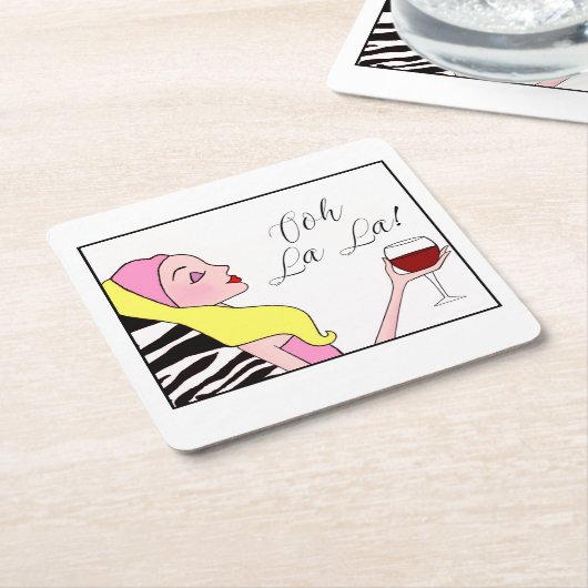 「ディヴァの時間を作れ、ご婦人たち!」 スクエアペーパーコースター (アングル)