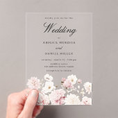 ディヴァインエレガンス:赤面ガーデン結婚フローラ アクリル招待状 (インサイチュ (ポータブル))