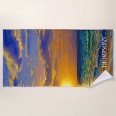 ディヴァインビーチサンセットインプエルトリコ ビーチタオル (正面)