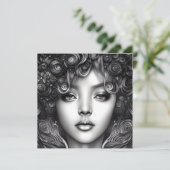 ディヴァインブラックガールデジタルアートポートレートフラットカード (スタンド正面)