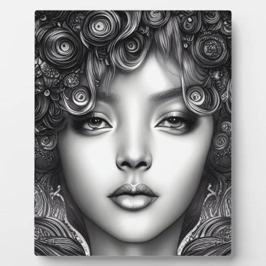 ディヴァインブラックガールデジタルアートポートレート卓上 フォトプラーク (正面)